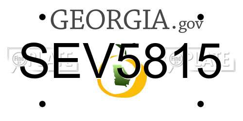 SEV5815 Georgia License Plate
