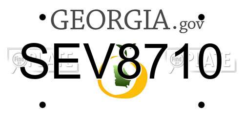 SEV8710 Georgia License Plate