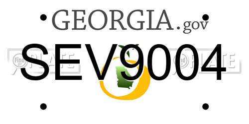 SEV9004 Georgia License Plate