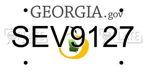 SEV9127 Georgia License Plate