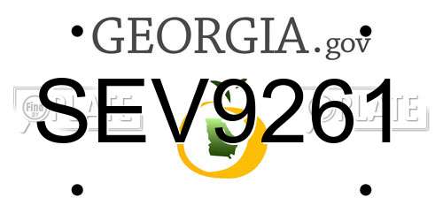 SEV9261 Georgia License Plate