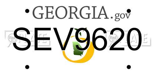 SEV9620 Georgia License Plate
