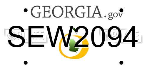 SEW2094 Georgia License Plate