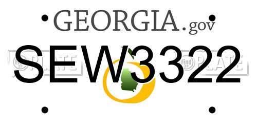 SEW3322 Georgia License Plate