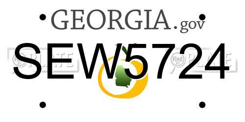 SEW5724 Georgia License Plate