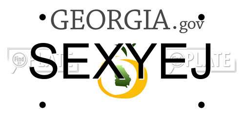 SEXYEJ Georgia License Plate