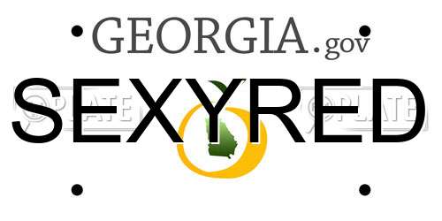 SEXYRED Georgia License Plate