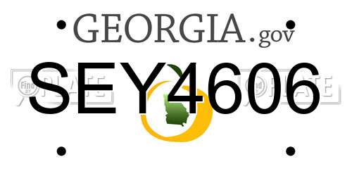 SEY4606 Georgia License Plate