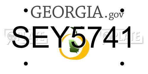 SEY5741 Georgia License Plate