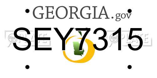 SEY7315 Georgia License Plate