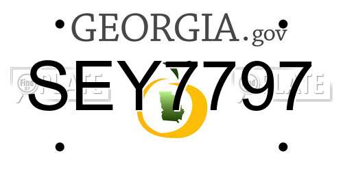 SEY7797 Georgia License Plate