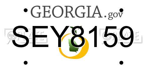 SEY8159 Georgia License Plate