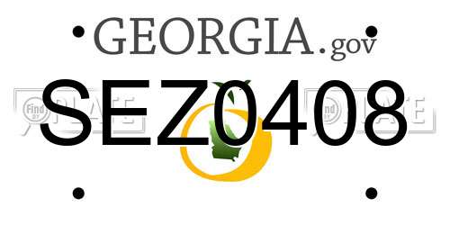 SEZ0408 Georgia License Plate