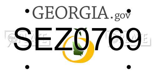 SEZ0769 Georgia License Plate
