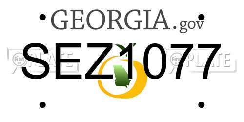 SEZ1077 Georgia License Plate
