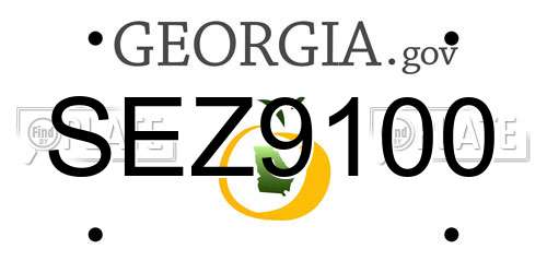 SEZ9100 Georgia License Plate
