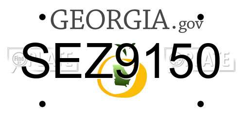 SEZ9150 Georgia License Plate