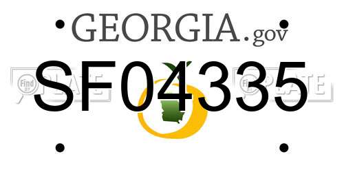 SF04335 Georgia License Plate