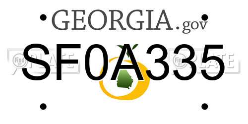 SF0A335 Georgia License Plate
