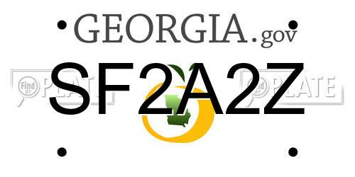SF2A2Z Georgia License Plate