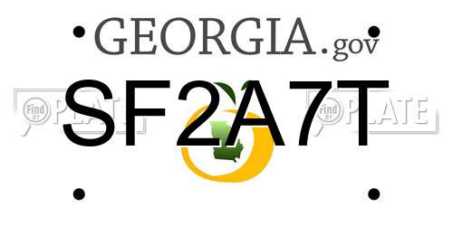 SF2A7T Georgia License Plate