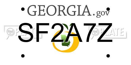 SF2A7Z Georgia License Plate