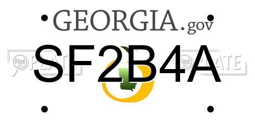 SF2B4A Georgia License Plate