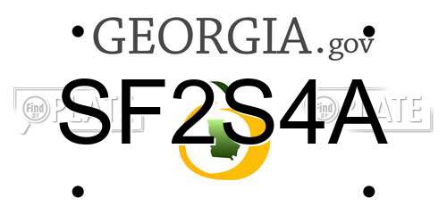 SF2S4A Georgia License Plate