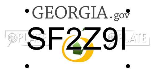 SF2Z9I Georgia License Plate