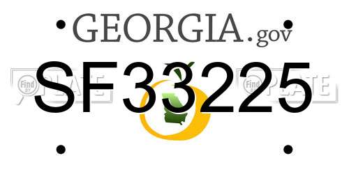 SF33225 Georgia License Plate