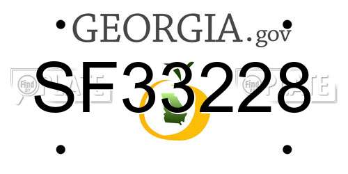 SF33228 Georgia License Plate