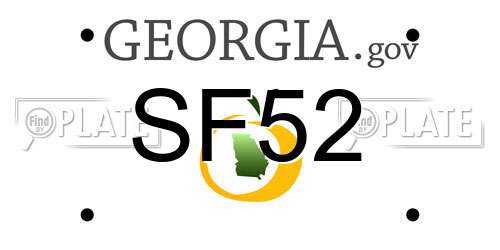 SF52 Georgia License Plate