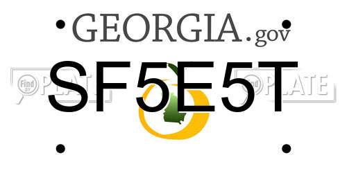 SF5E5T Georgia License Plate