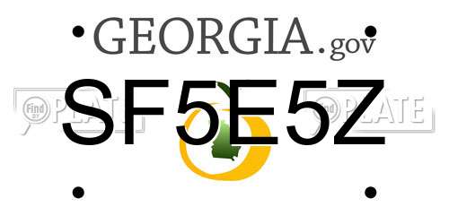 SF5E5Z Georgia License Plate