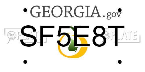 SF5E8T Georgia License Plate