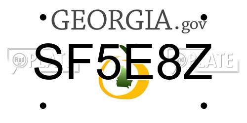 SF5E8Z Georgia License Plate