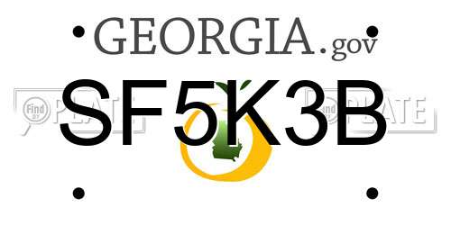 SF5K3B Georgia License Plate