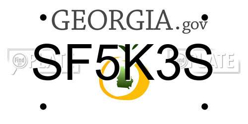SF5K3S Georgia License Plate