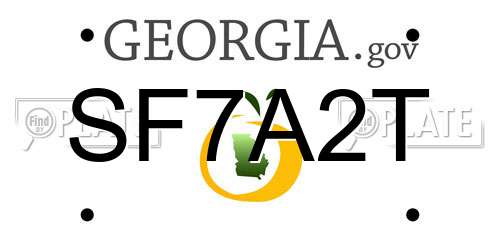 SF7A2T Georgia License Plate
