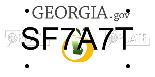 SF7A7T Georgia License Plate