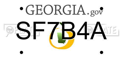 SF7B4A Georgia License Plate