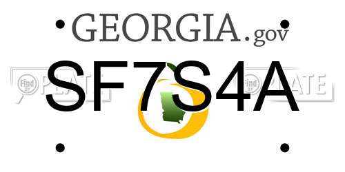 SF7S4A Georgia License Plate