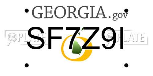 SF7Z9I Georgia License Plate