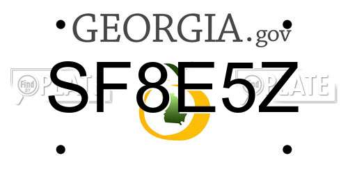 SF8E5Z Georgia License Plate