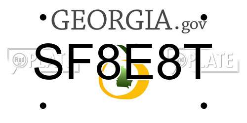 SF8E8T Georgia License Plate