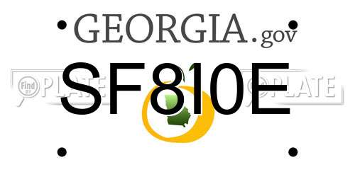 SF8I0E Georgia License Plate