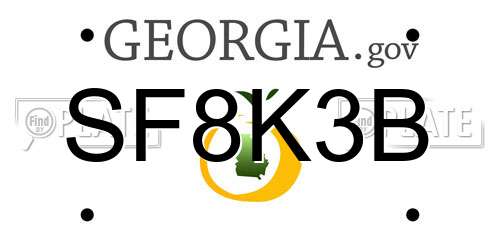 SF8K3B Georgia License Plate