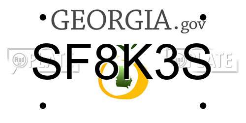SF8K3S Georgia License Plate