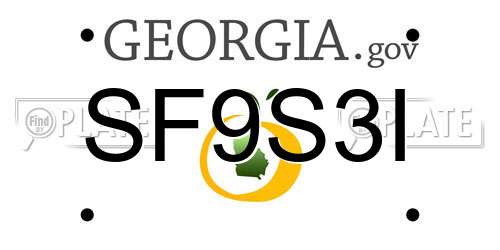 SF9S3I Georgia License Plate