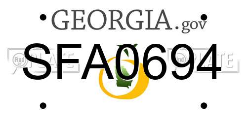 SFA0694 Georgia License Plate